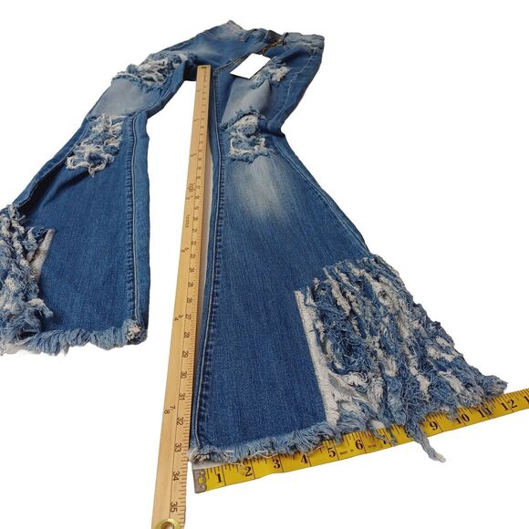 Aphrodite High-Rise Curvy Destructed Flare-Leg Jeans Women's Size 1 (25) - Picture 12 of 14